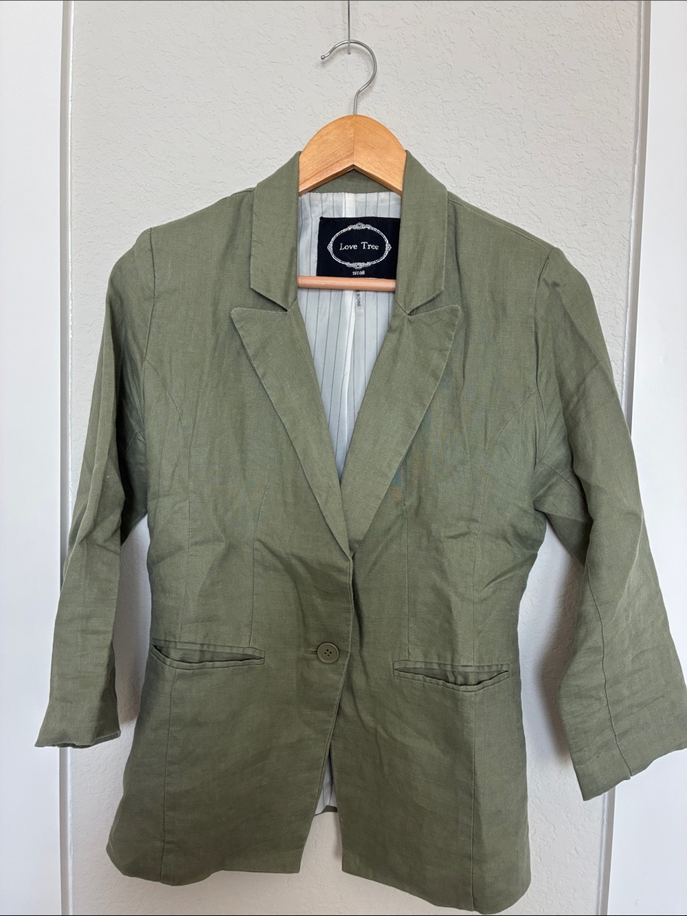 Love Tree Olive Blazer Jacket for Women